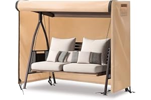 uHousDeco Outdoor Swing Cover for Patio, 65" L x 50" D x 66" H, 2 Seat Swing Cover Waterproof, Porch Patio Windproof UV Resis