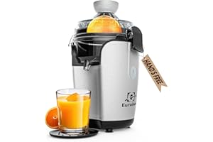 Eurolux Hands-Free Electric Citrus Juicer Machine, Orange Lime Grapefruit Lemon Squeezer, Easy to Clean.