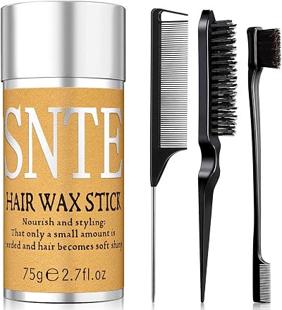 Samnyte Hair Wax Stick & Brush Set Non-Greasy Slick Back Flyaway Tamer Styling