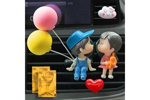 ZCCHESONG Cute Air Fresheners Vent Clip, Outlet Freshener Perfume Clip Aroma Diffuser Decor, Lovely Couple Car Interior Accessories for Women & Girls, Car Decoration with 2 Packets Fragrance Tablets (A)