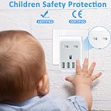 LBSC European to UK Plug Adapter with 1 USB-C & 3 USB-A Ports view 4