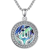 MEIDERBO Allah Necklace 925 Sterling Silver Islamic Muslim Pendant Necklace Religious Jewelry Gifts for Men Women