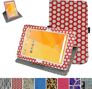 Acer Iconia One 10 B3-A20 Rotating Case,Mama Mouth 360 Degree Rotary Stand with Cute Cover for 10.1" Acer Iconia One 10 B3-A20 Android Tablet,Polkadot Red