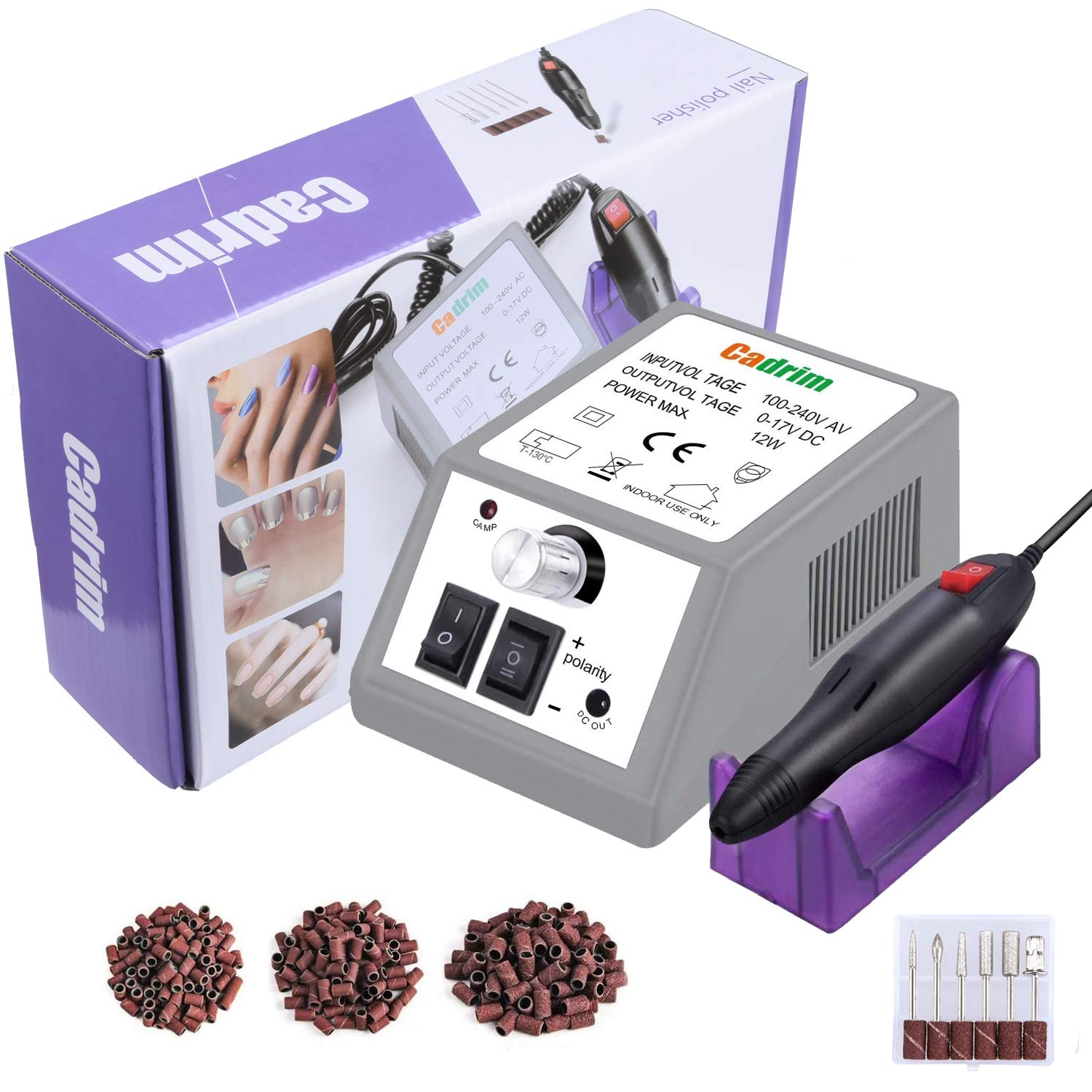 Photo 1 of Cadrim 20000RPM Electric Nail Drill Machine Professional Electric Nail File Manicure Pedicure Nail Drill Kit with 156pcs Sanding Bands Remover Polisher Gel Acrylic Nails for Beginners and Manicurist