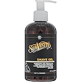 Suavecito Shave Gel 8 oz. Pump Bottle, Peppermint and Tea Tree Infused, Clear Formula That Hydrates and Protects Skin