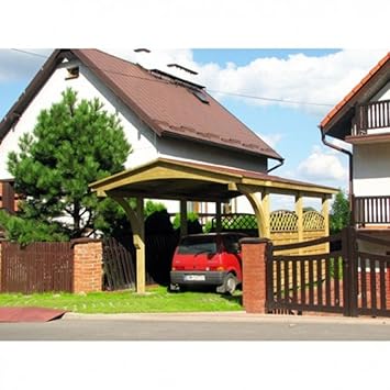 Liveoutside Nevada Single Wooden Carport Black Or Green Felt