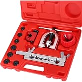 Acymner 11PCS Brake Line Flaring Tool Kit | 45&deg; Single &amp; Double Flare Tool Kit with 7 Adapters, Flaring Tool with Tube Cutter for Copper, Aluminum and Brake Line Repairs