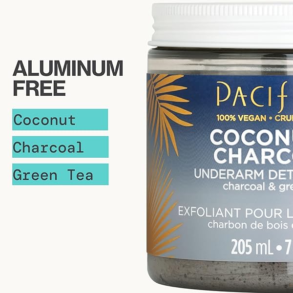 PACIFICA UNDERARM BODY SCRUB – ARMPIT DETOX COCONUT & CHARCOAL DEODORANT– EXFOLIATING & NOURISHING FOR NATURAL DEODORANT USERS – ALUMINUM-FREE & SAFE FOR SENSITIVE SKIN, VEGAN & CRUELTY-FREE, 7 FL OZ