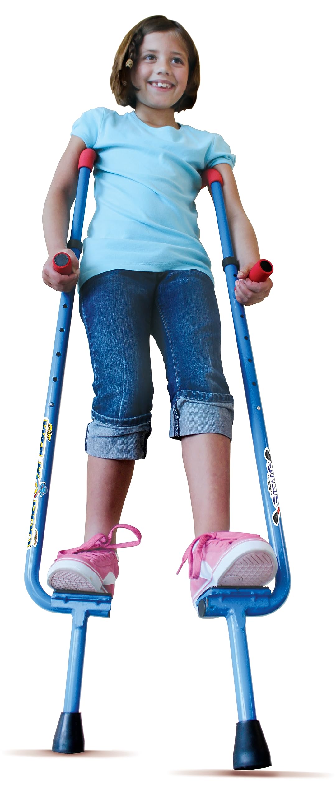 Geospace Original Walkaroo Steel Stilts by Air Kicks with Ergonomic Design for Easy Balance Walking (Blue)