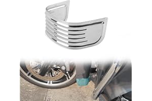 LUXEMOTO Chrome Front Fender Skirt for Harley, Steel Ribbed Skirt Fender Trim Decorative Protection for Harley Road King Electra Glide Tri Glide Ultra Classic Limited Low 2014-2024 Accessories