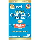 Qunol Ultra Omega-3 Fish Oil Mini Softgels, 1000mg EPA + DHA, 180ct | High Potency, Ultra-Purified Fish Oil, Support Heart Health and Brain Health, Lemon Flavor, Easy to Swallow Minis; Non-GMO
