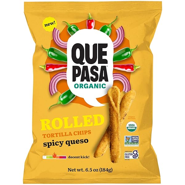 QUE PASA ORGANIC SPICY QUESO TORTILLA CHIPS, 6.5...