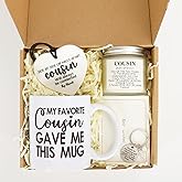 Splandiant Cousin Gifts for Women,Birthday Gifts for Cousin Female,Best Cousins Gifts,Mug,Candle,Keychain,Ceramic Ornament