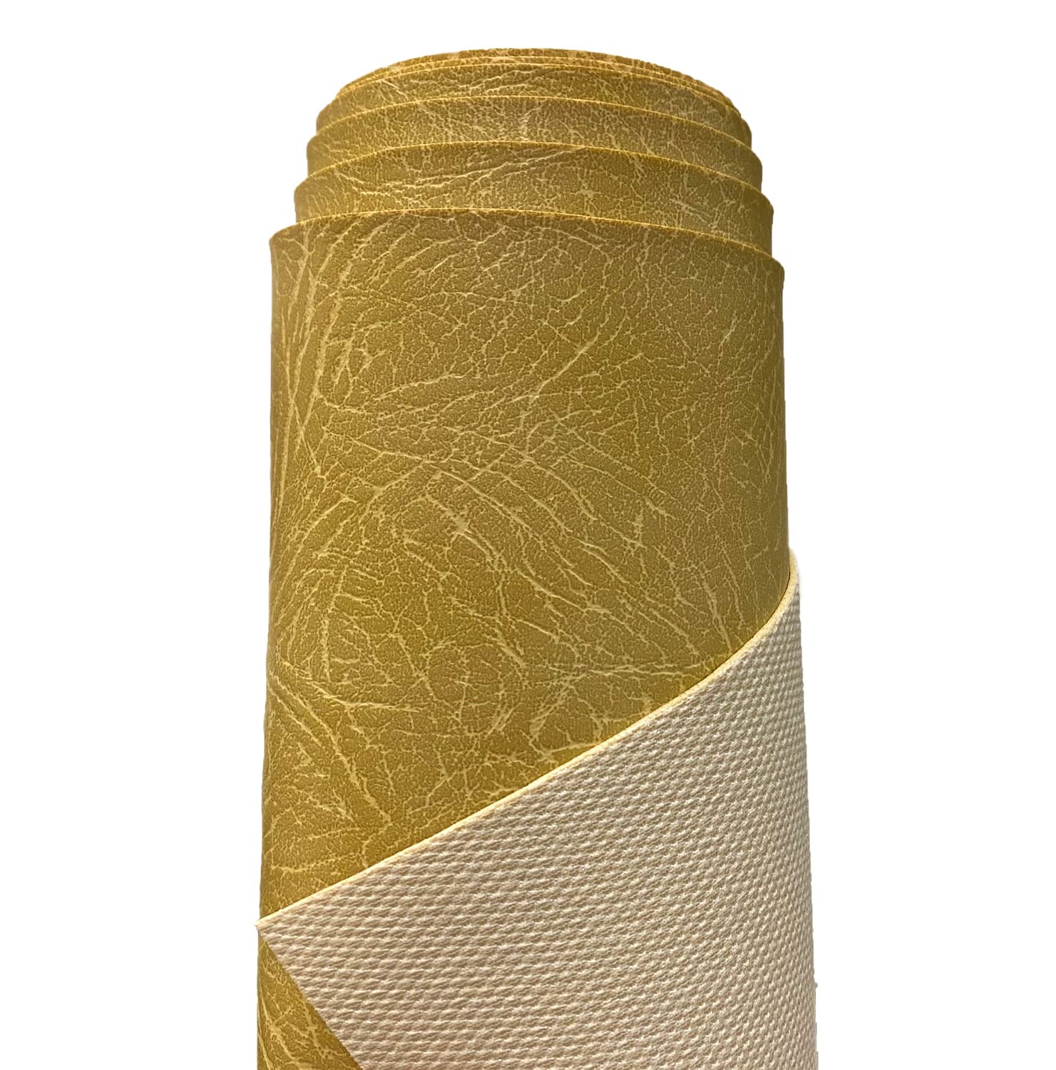 A-Express Heavy Thick Faux Leather Fabric Grained Leatherette Vinyl Leathercloth Automotive Home Decor Upholstery Material - Gold Half Metre 50cm x 140cm