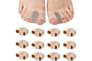 Whycalon 12 Packs Gel Toe Separators for Overlapping Toes, Toe Spacers for Bunions Bunion Corrector for Women and Men, 2 Loops Bunion Corrector for First Two Toes