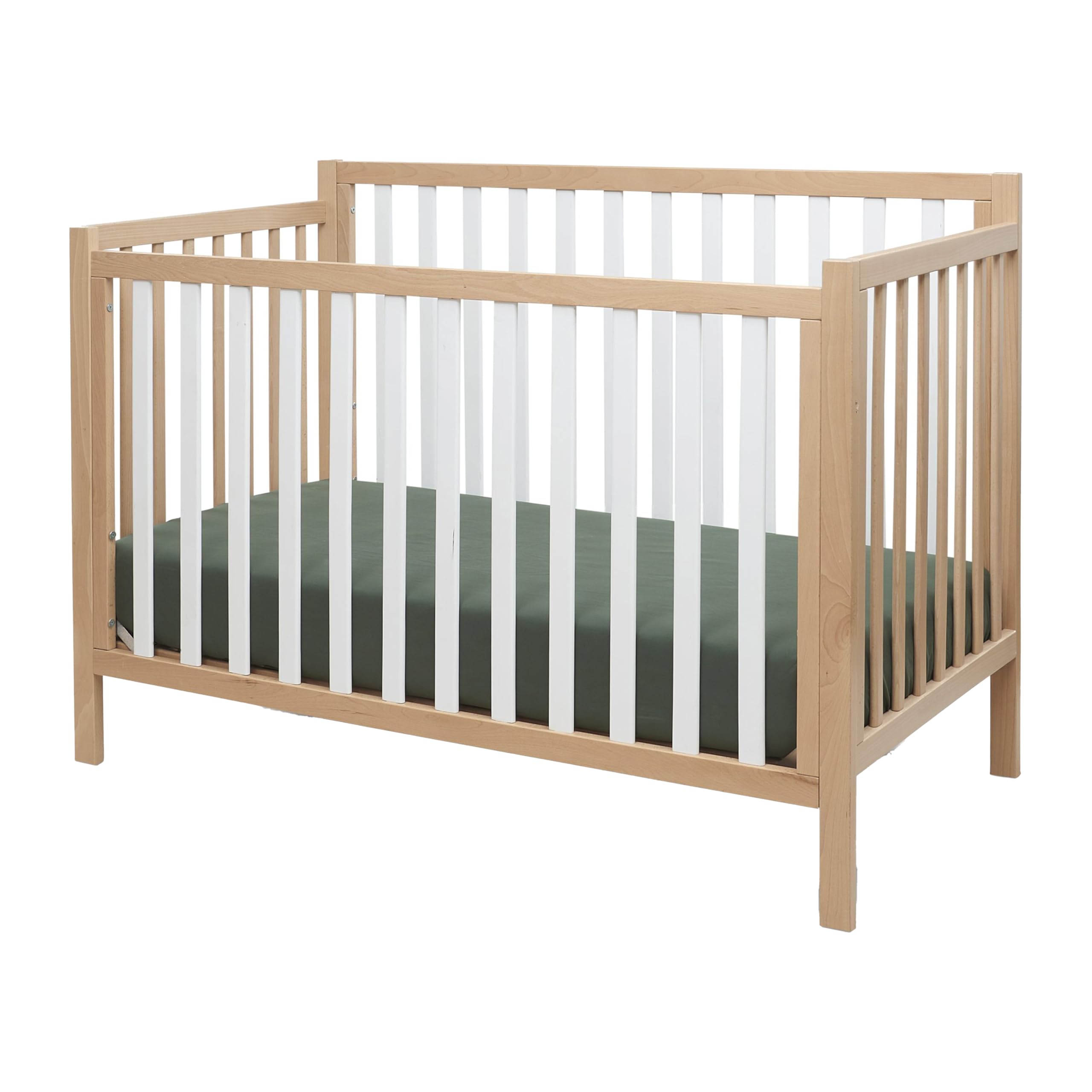 Photo 1 of Sorelle Essex Euro 4-in-1 – Nursery Furniture Set, Wooden Baby Crib with Non-Toxic Finish, Integrated, Toddler, Daybed, and Full-Size Bed Conversion Kit – White Natural