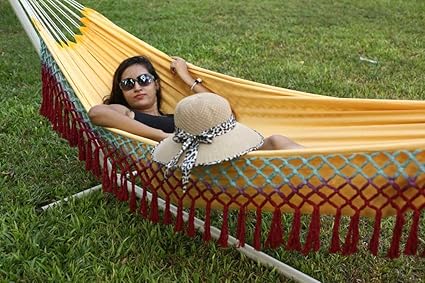 HANG IT The Hammock Store South American XL Garden Hammock with Color Fringes