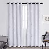 Deconovo Thermal Insulated Eyelet Curtains Silver Wave Foil 46 x 90 Inch Pair view 2