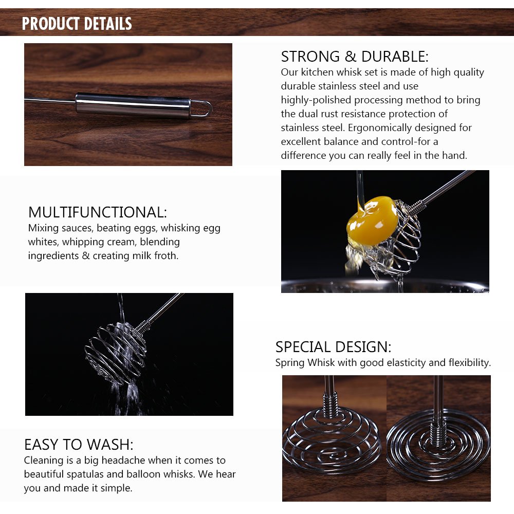 TAFOND Stainless Steel Balloon Galaxy Spring Whisk Egg Beater Milk Blender for Blending, Whisking, Beating & Stirring