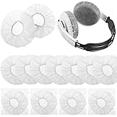 BBTO 200 Pieces Disposable Headphone Ear Cover Non-Woven Sanitary Earpad Covers for Most On Ear Headphones (L, 11 Cm/ 4.3 Inch,White)