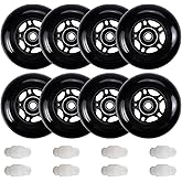 FLYDAZZLE Inline Skate Wheels: 64mm 70mm 72mm 76mm 80mm Roller Hockey Blade Replacement Wheels with ABEC 9 Bearing for Indoor Outdoor (8 Pack) (80 mm)