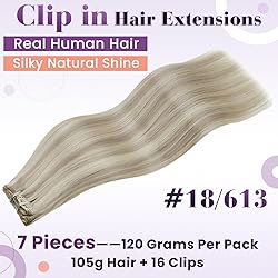 LaaVoo Clip in Hair Extensions Real Human Hair