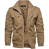 EKLENTSON Men's Thick Thermal Winter Jacket with Multi Pockets Zip Front Fleece Lined Military Jacket for Men