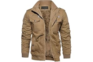 EKLENTSON Men's Winter Cargo Jacket Fleece Lined Thick Thermal Casual Military Tactical Jacket Windproof Bomber Jacket Coat