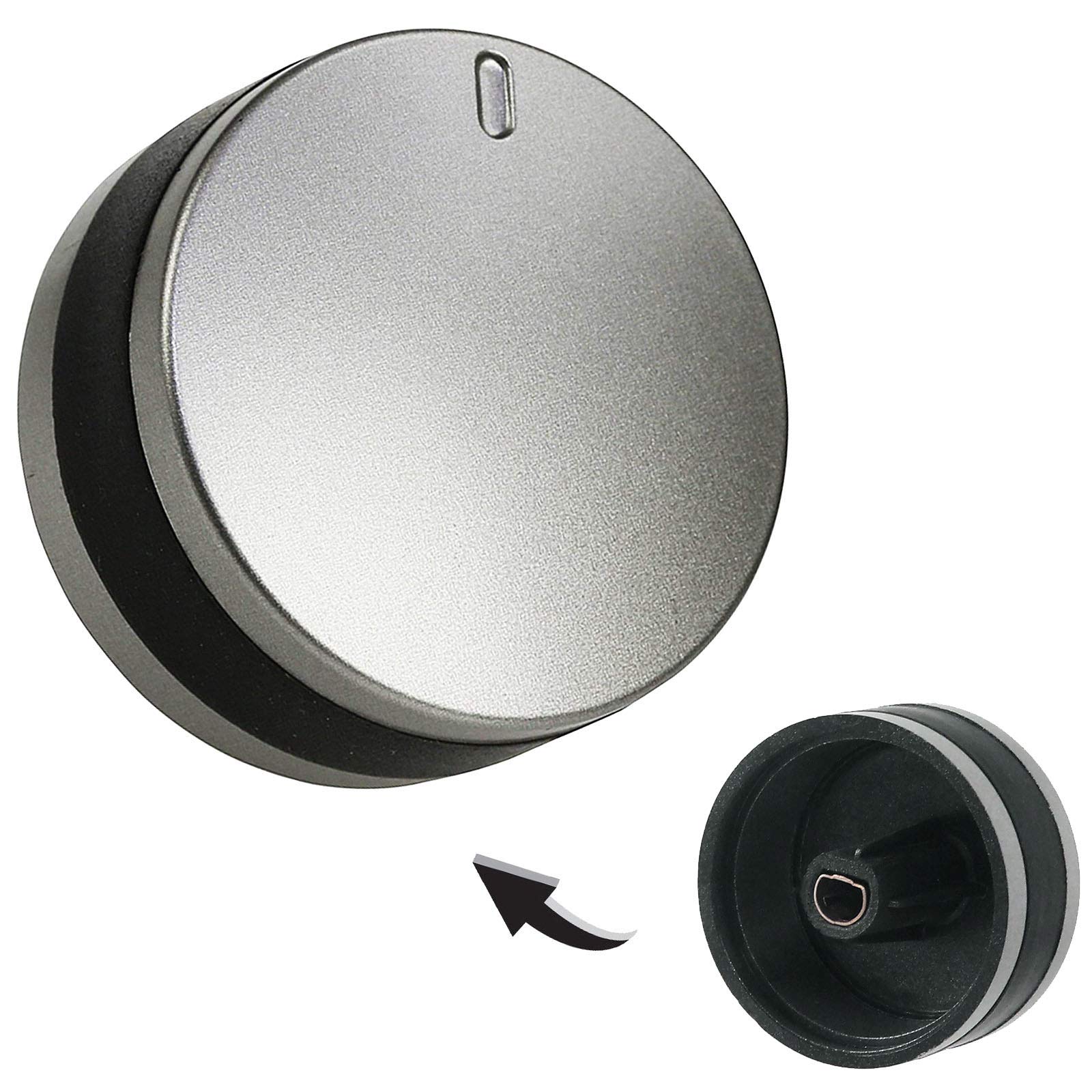 Spares2go Control Dial Switch Knob for Lamona 450002486 LAM3200 LAM3204 LAM3401 Oven Cooker 40 mm Plastic (Silver/Black)