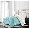 Beckham Hotel Collection Goose Down Alternative Reversible Comforter - All Season - Premium Quality Luxury Comforter - Twin/Twin XL - Aqua/Ivory