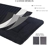 BVAGSS Memory Foam Dog Bed Mat 91x58cm Dark Grey Reversible Plush Velvet view 3