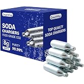 GreatWhip 8g CO2 Cartridges Compatible With Soda Siphon, 25 Pcs | Food-Grade Seltzer Water Cartridges &bull; Non-Threaded &bull; For Portable Sparkling Water Maker and Carbonated Water Maker