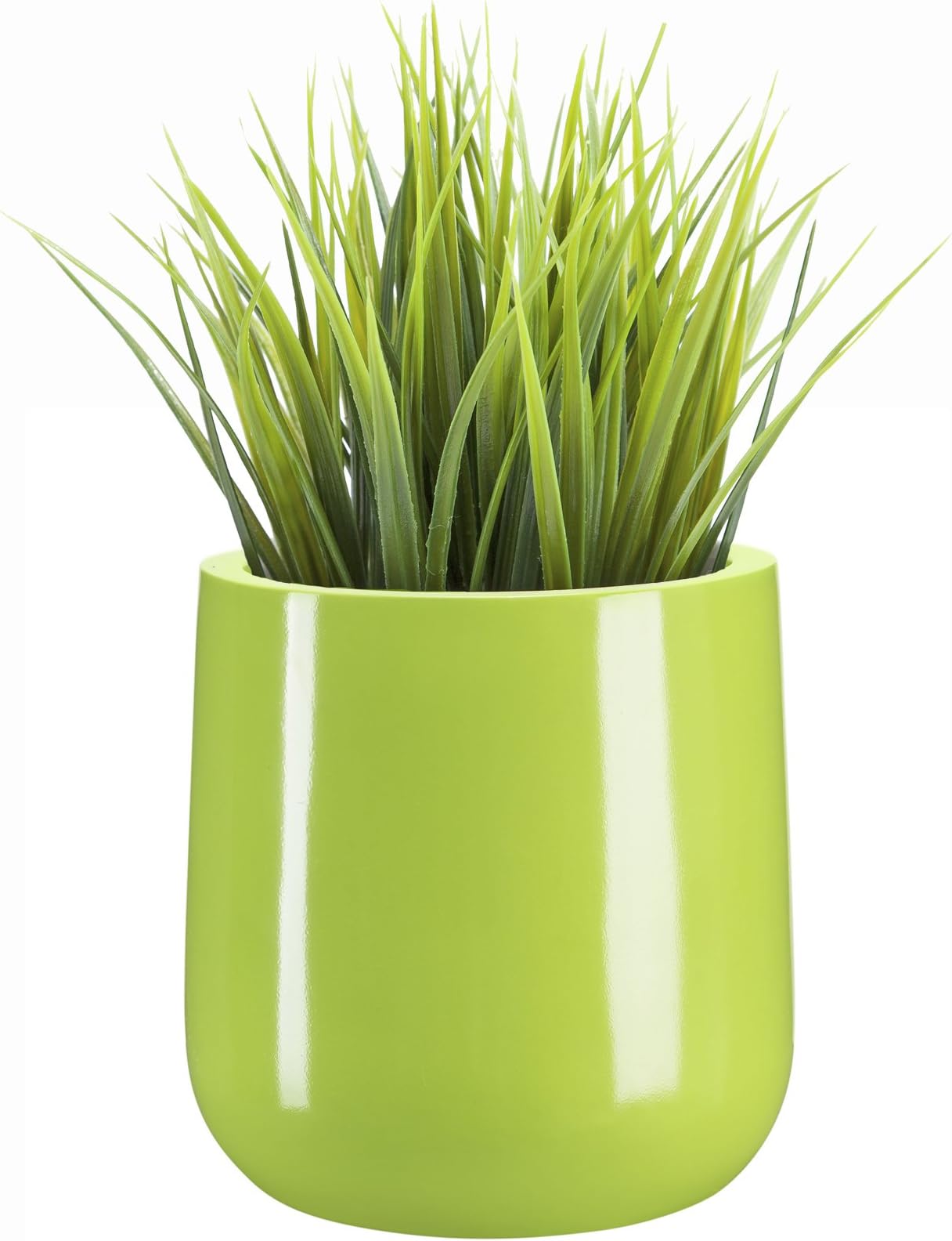 NMN Designs Ainslie Planter - 12.75" L x 12.75" W x 13" H - Glossy Green - Fiberglass Plant Container - Modern, Round - Indoor/Outdoor - Drainage Holes - Best Planter