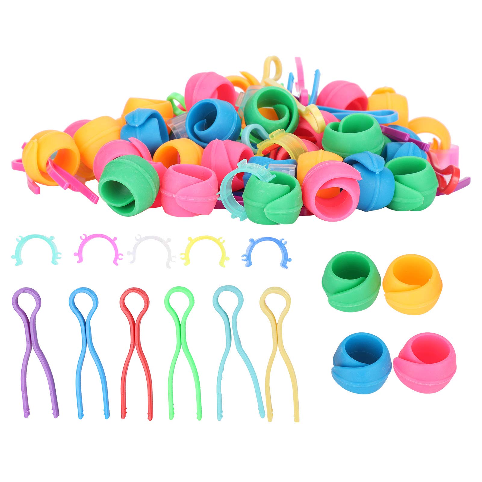 100Pcs Bobbin Holder Clips, Colorful Silicone Bobbin Thread Holders Thread Clips for Embroidery Quilting Sewing Organizing Prevent Thread Unwinding