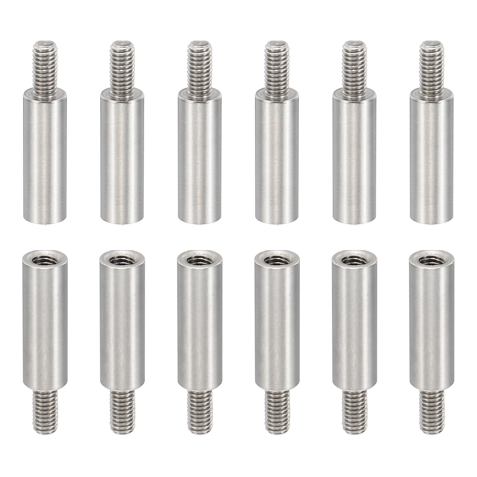 PATIKIL 24pcs M3 Standoffs, M3 15+6mm Spacer Standoffs Steel Threaded Standoffs Screws Kit 3mm ID 5mm OD Metric Male Female Thread Adapters for Circuit Board PCB RC Drones Motherboard