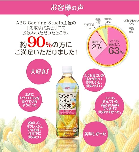 Amazon サーフビバレッジ とうもろこしのおいしいひげ茶 500ml 24本入り ノーブランド品 お茶飲料 通販