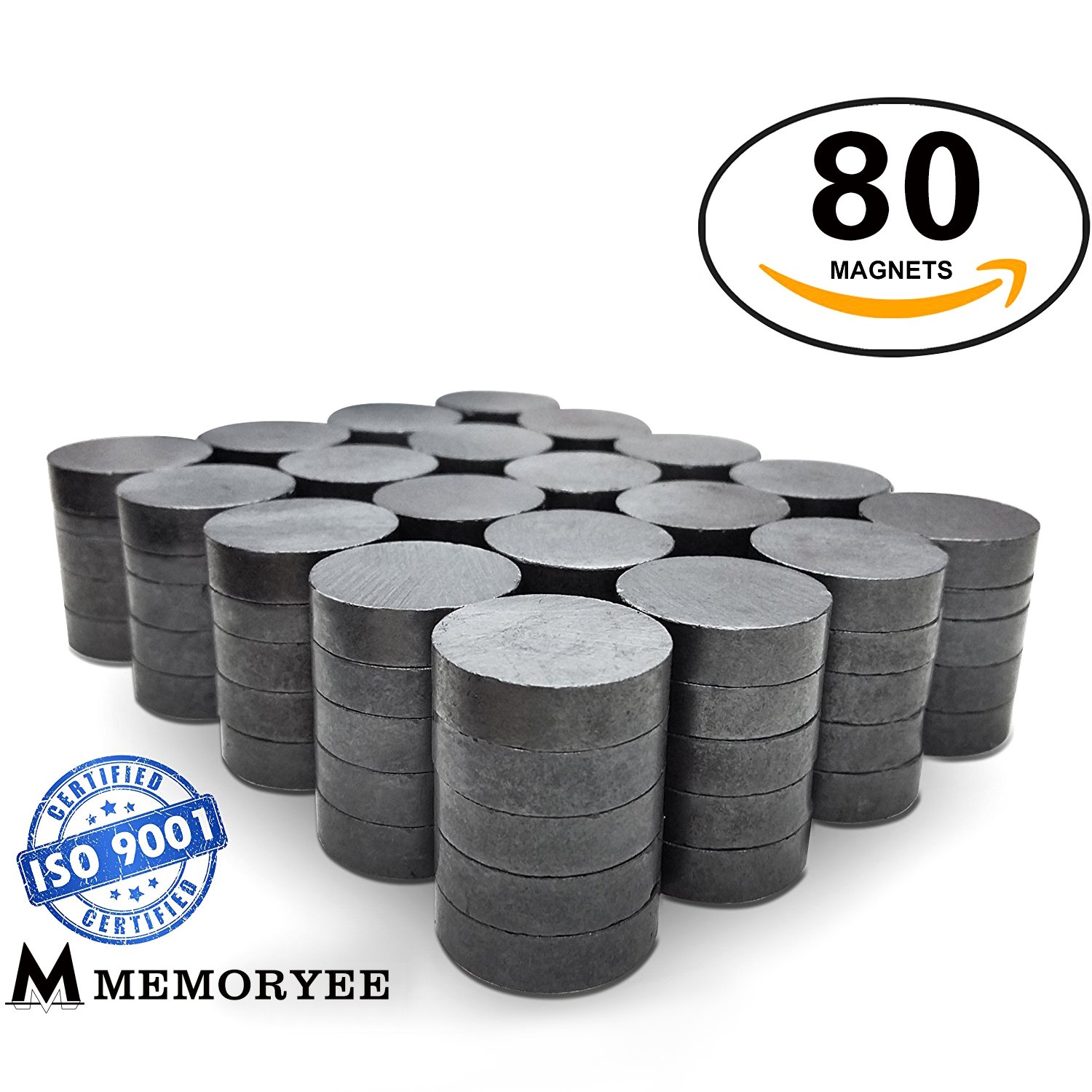 Solid Ronda Imán de ferrita de morye 80 pcs discos - Tiny 0.709 ...