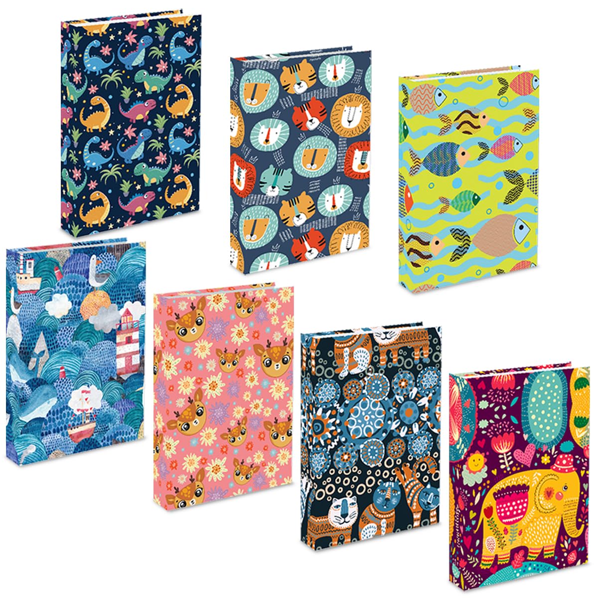 Photo 1 of 7 Pack Stretchable Book Covers, Jumbo Book Sleeves for Textbook Hardcover Books up to 9 x 11 Inches, Reusable, Washable and Protective Textbook Covers for School Kids Boys Girls