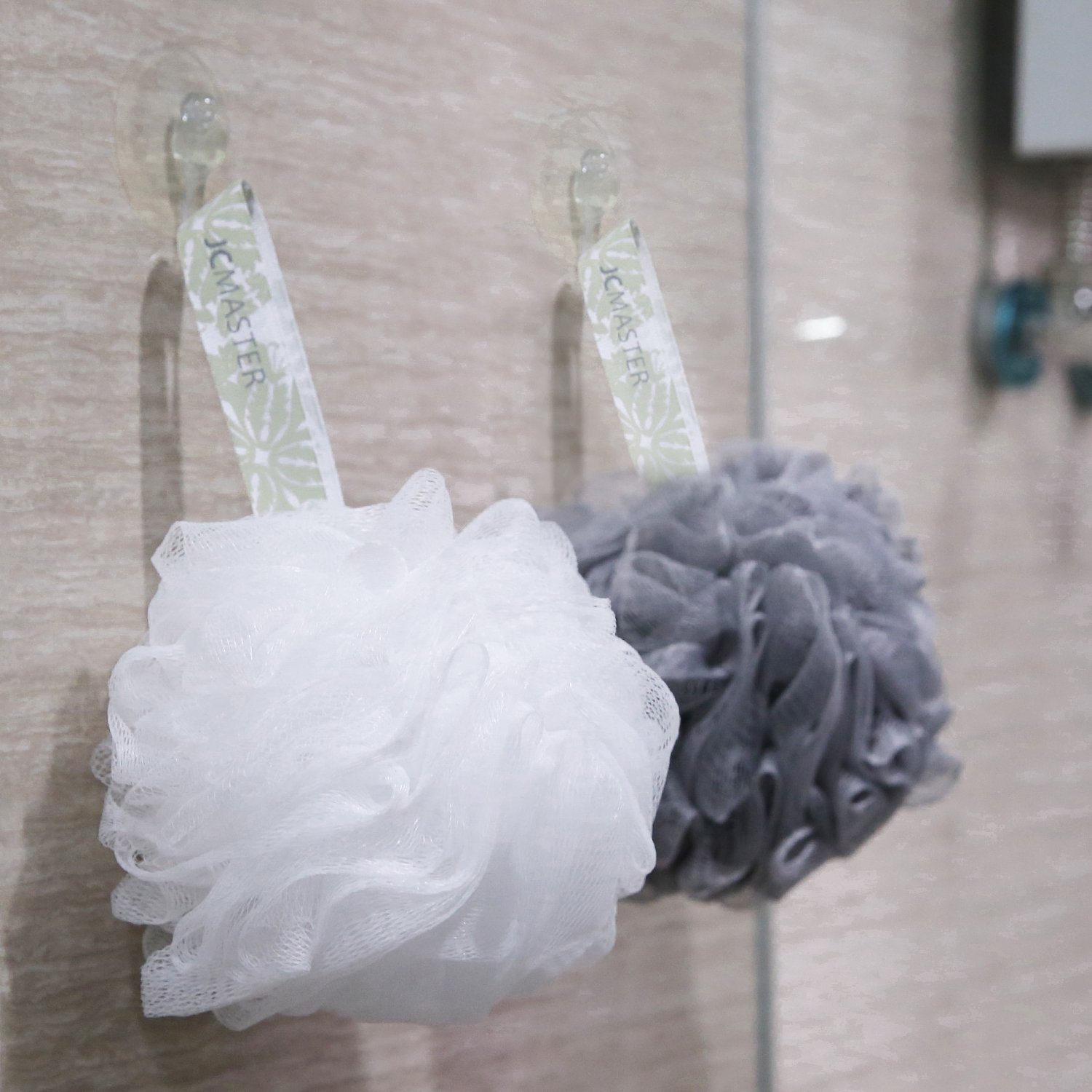 היופי וטיפוח אישי loofah shower scrunchie large, loofah white, shower
