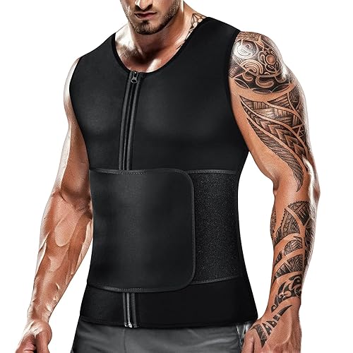 Tank Top Sauna Vest Amazon Cimkiz Mens Sweat Sauna Vest For Waist - Main Image