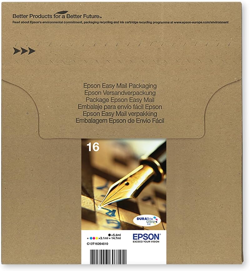 Epson 16 Multipack 4 Colour DURABrite Ultra Ink Cartridges Eco Packaging
