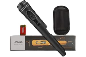 PUDIBE Fully Waterproof Pinpoint Metal Detector Pinpointer 360° Search Pinpointing Finder Probe Treasure Hunting Tool Accessories for Adults and Kids (Three Mode) 2023 Hs08-Black