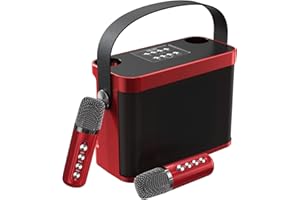 Karaoke Machine for Adults/Kids, FULLIFE 2023 Upgraded Portable Bluetooth Karaoke Speaker with 2 Wireless Microphones,PA Speaker System with Carrying Handle, Echo and Vocal Cut for Meetings, Parties