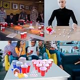 Faburo 60Pack Red Blue 16 oz Plastic Cups + 10 Ping Pong Balls 10 Dice view 5