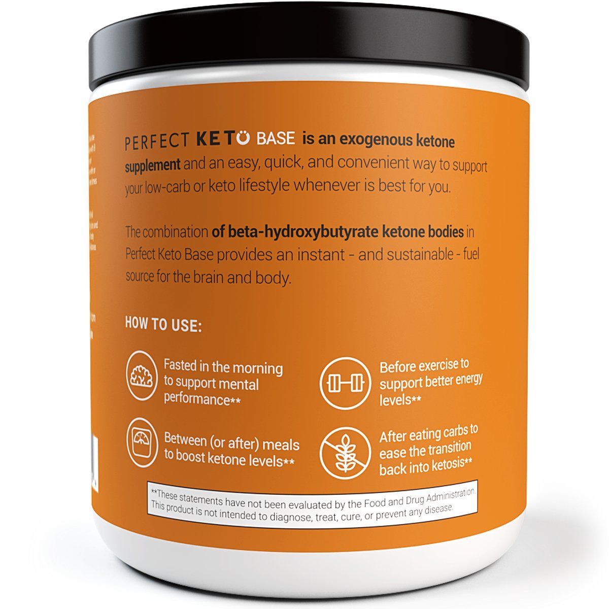 Perfect Keto Base Exogenous Ketone Supplement BetaHydroxybutyrate