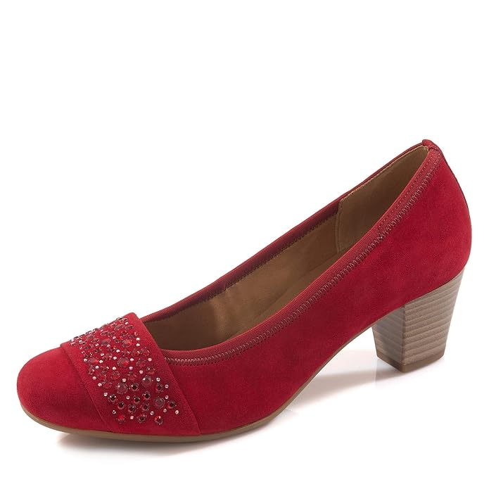 25.482-15 Damen klassischer Pumps aus Veloursleder Lederinnenausstattung