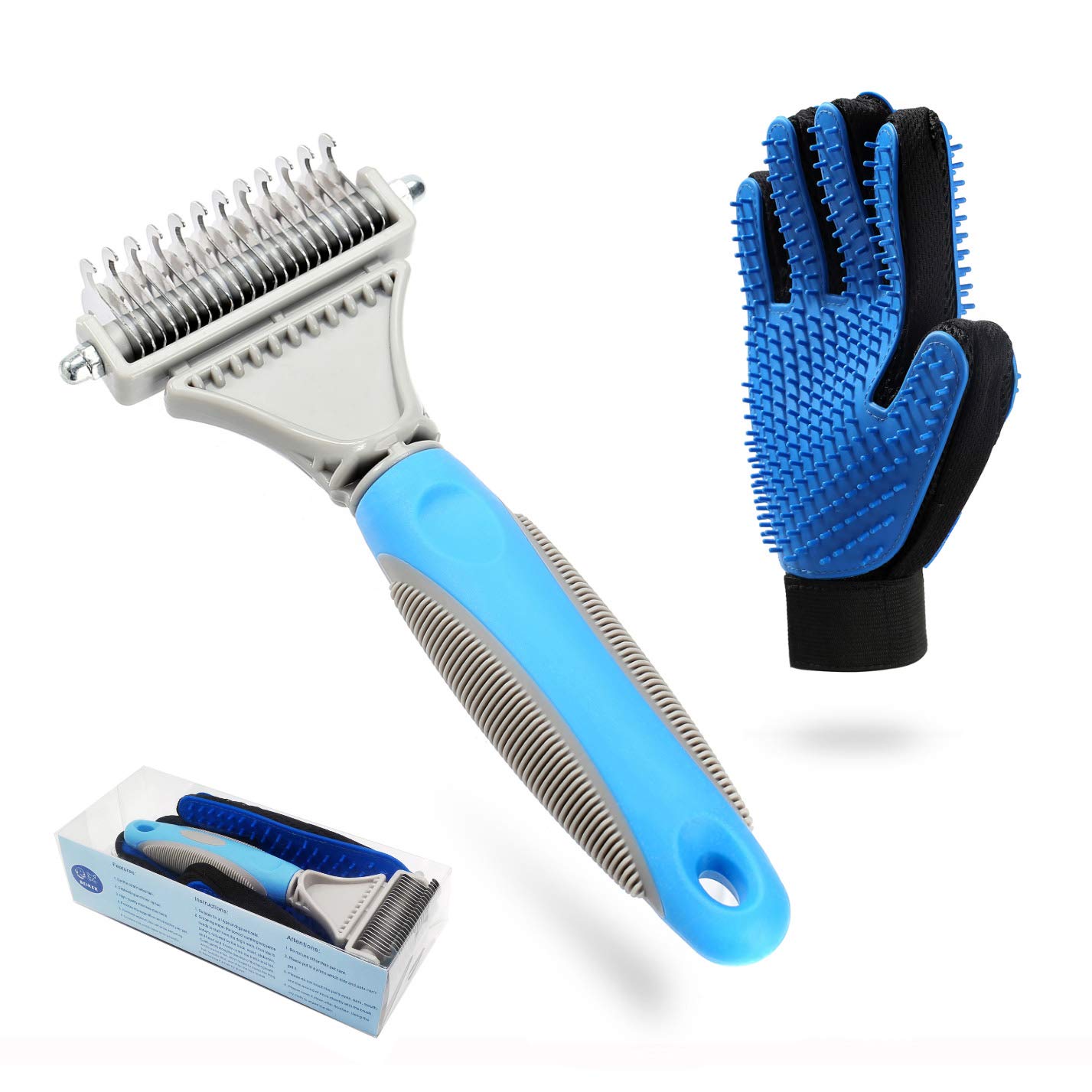 Pet Supplies Dematting Knotted Hair Cat Mat Comb Kit for Large Long/Short Pet Tangles Removing