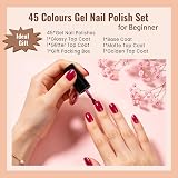 Phoenixy Gel Nail Polish Set 50x 7ml Base Top Matte Glitter Gold Gift view 2