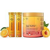 SETU Radiant Skin: Combo Contains 8g Marine Collagen + Ceramosides & 8-in-1 Glutathione Fizzy Tabs | Supports Radiant, Healthy Skin | for Men & Women