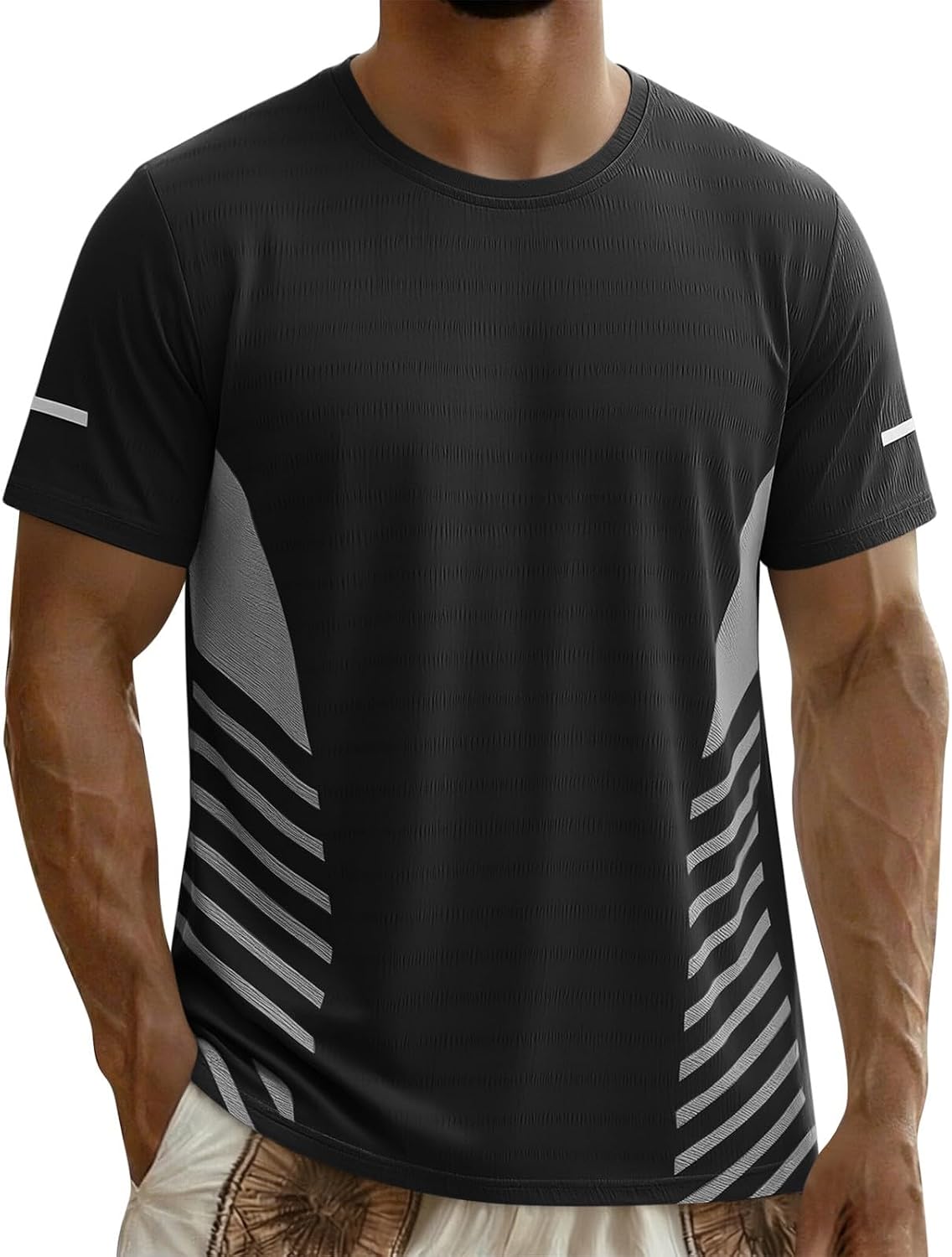 Mens T-Shirts Workout Shirts Casual Short Sleeve Athletic Quick Dry T-Shirt Lightweight Cooling Gym Running Fit Tops